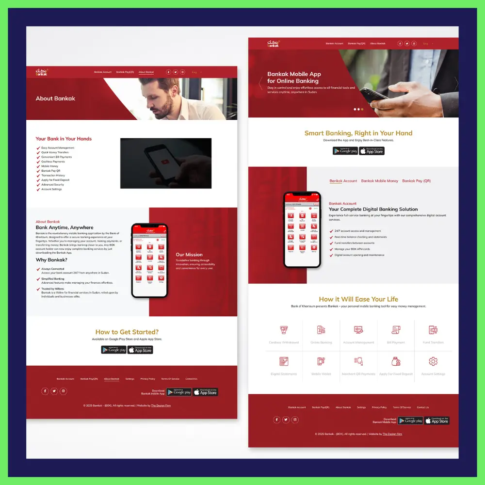 Bankak pay web designing and development