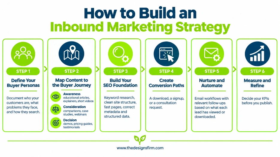 What is inbound marketing: a comprehensive guide 6 6-step inbound marketing strategy flow