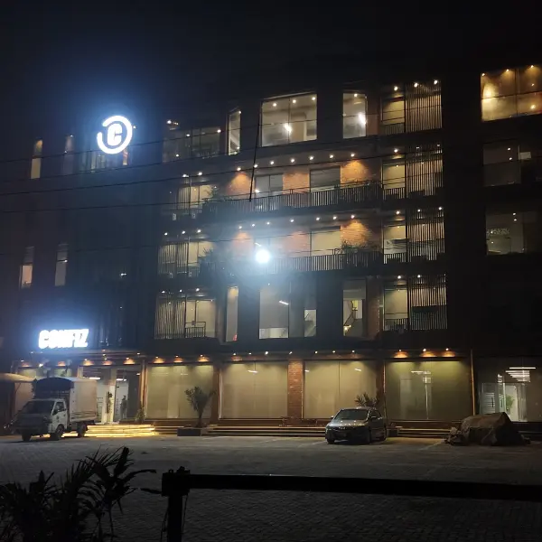 Confiz ltd lahore building outside night view