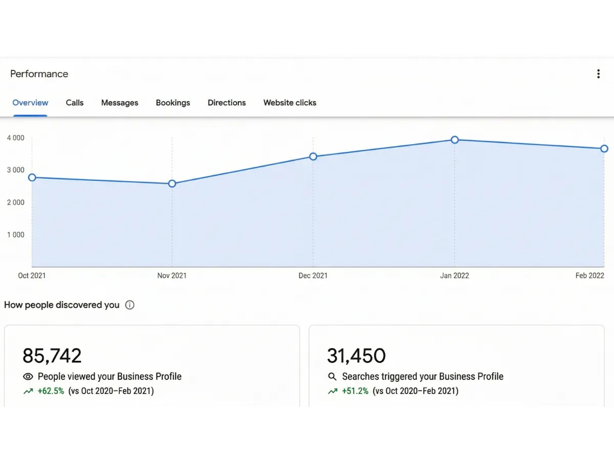 Google my business performance graph