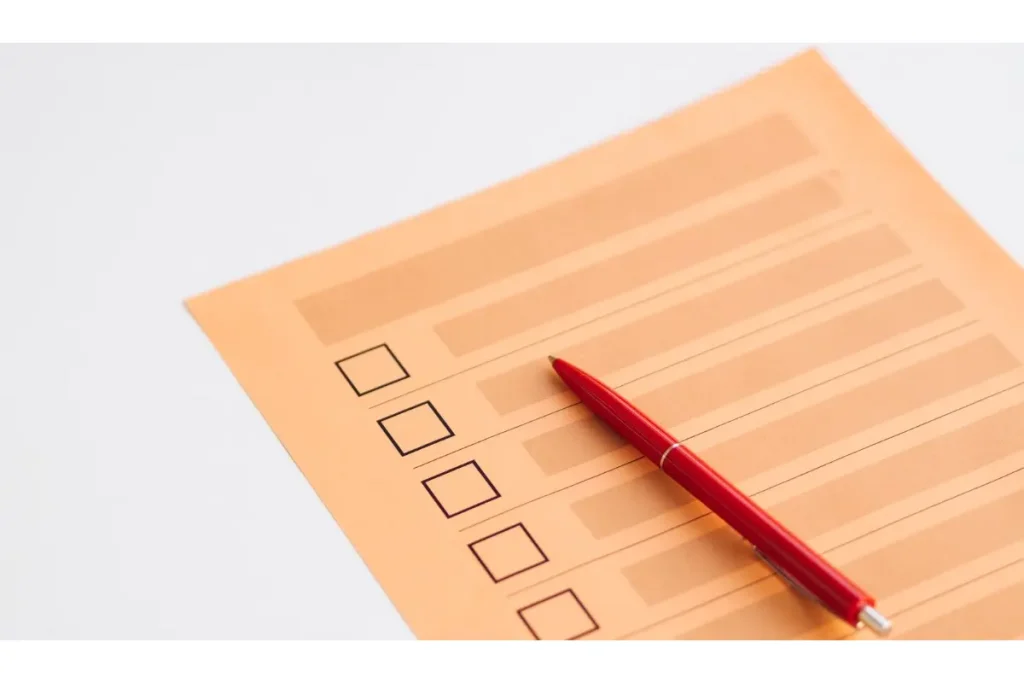 Uncompleted Voting Questionnaire Form for Surveys