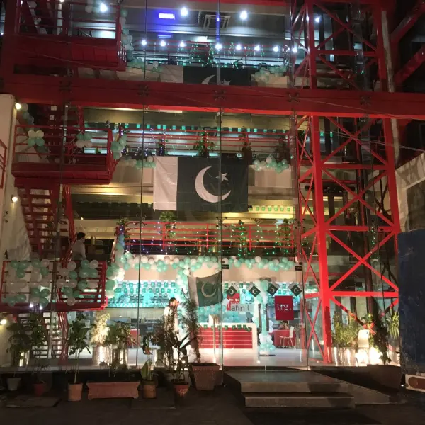 Night View of Afiniti Lahore Office Building from Outside